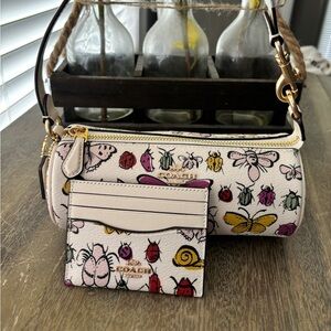 Coach Nolita Barrel Bag With Creature Print and matching CC IF Case EUC